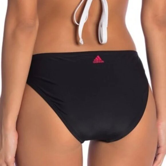 Women's adidas Midrise Hipster Bikini Bottoms Color: Black/Red, Size: XL - Picture 2 of 5